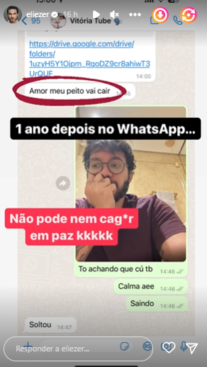 Eliezer relembra quando conheceu Viih Tube