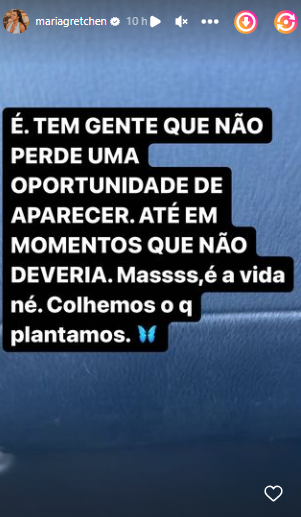 Gretchen alfineta a ex-filha após morte do ex, Carlos Marques