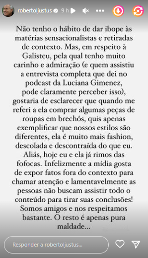 Roberto Justus se pronuncia sobre polêmica com Adriane Galisteu