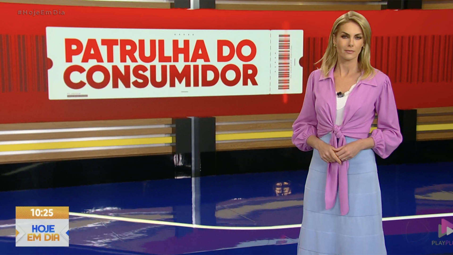 Ana Hickmann no programa Hoje Em Dia, da Record TV