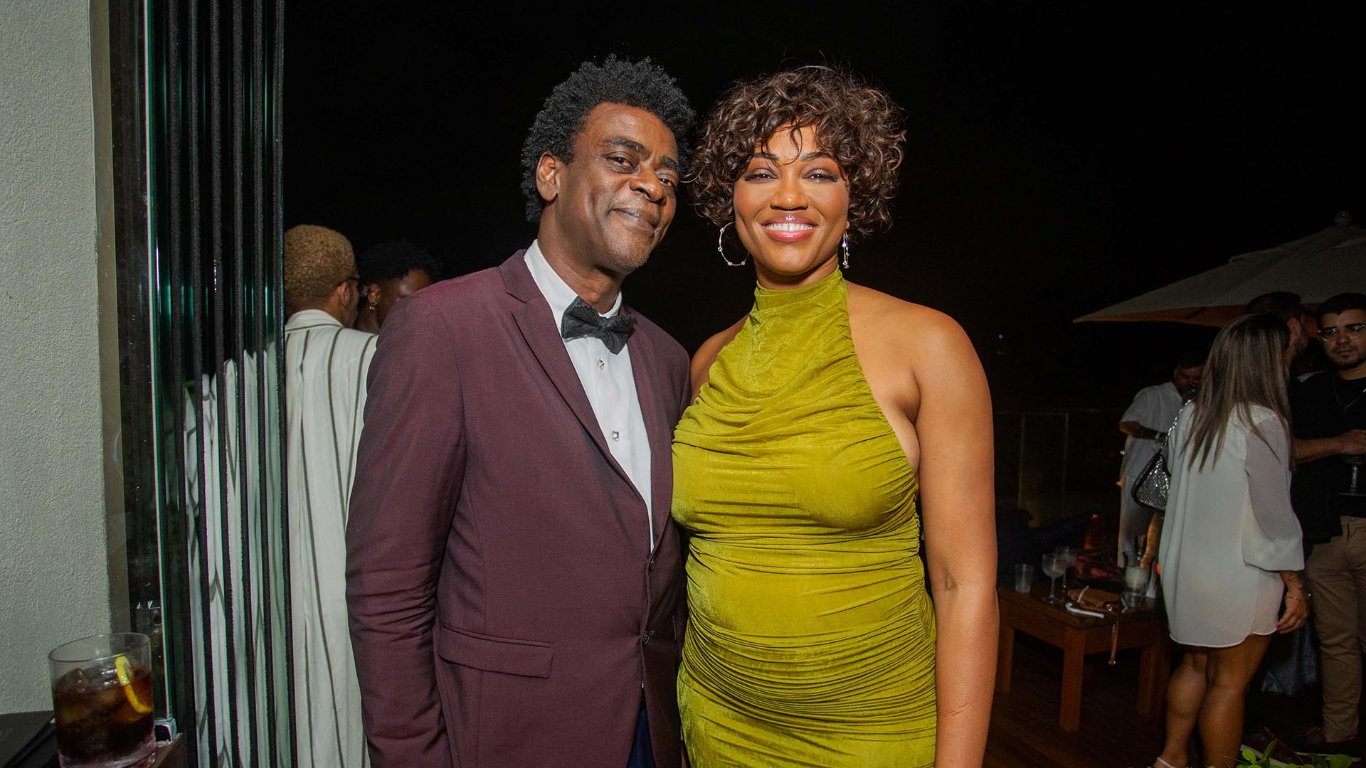  Seu Jorge e a cantora Luedji Luna em jantar de gala