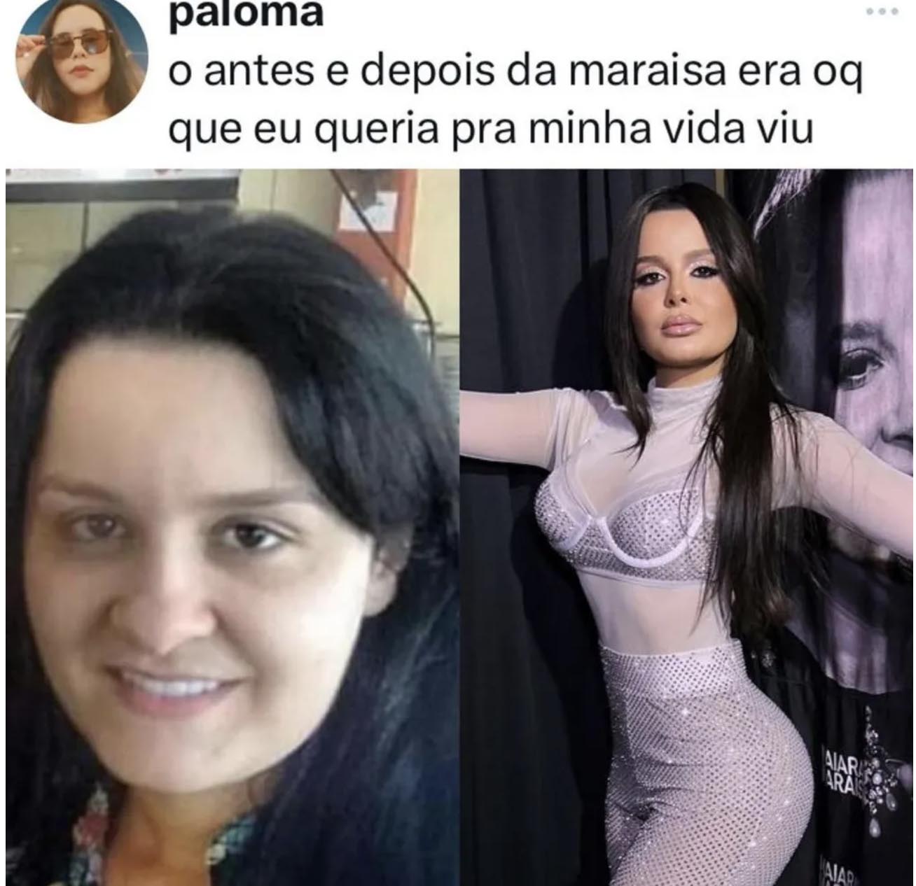 Antes e depois de Maraisa - Foto: Reprodução / Twitter