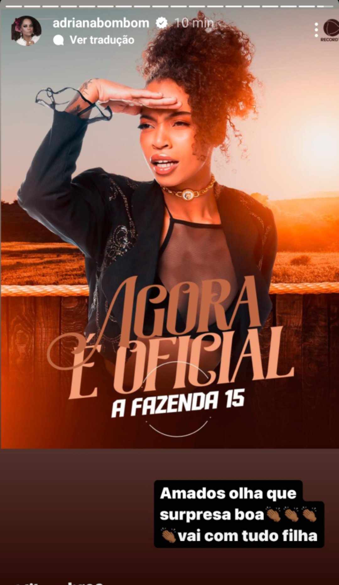 Adriana bombom reage ao saber de lily nobre em a fazenda 15