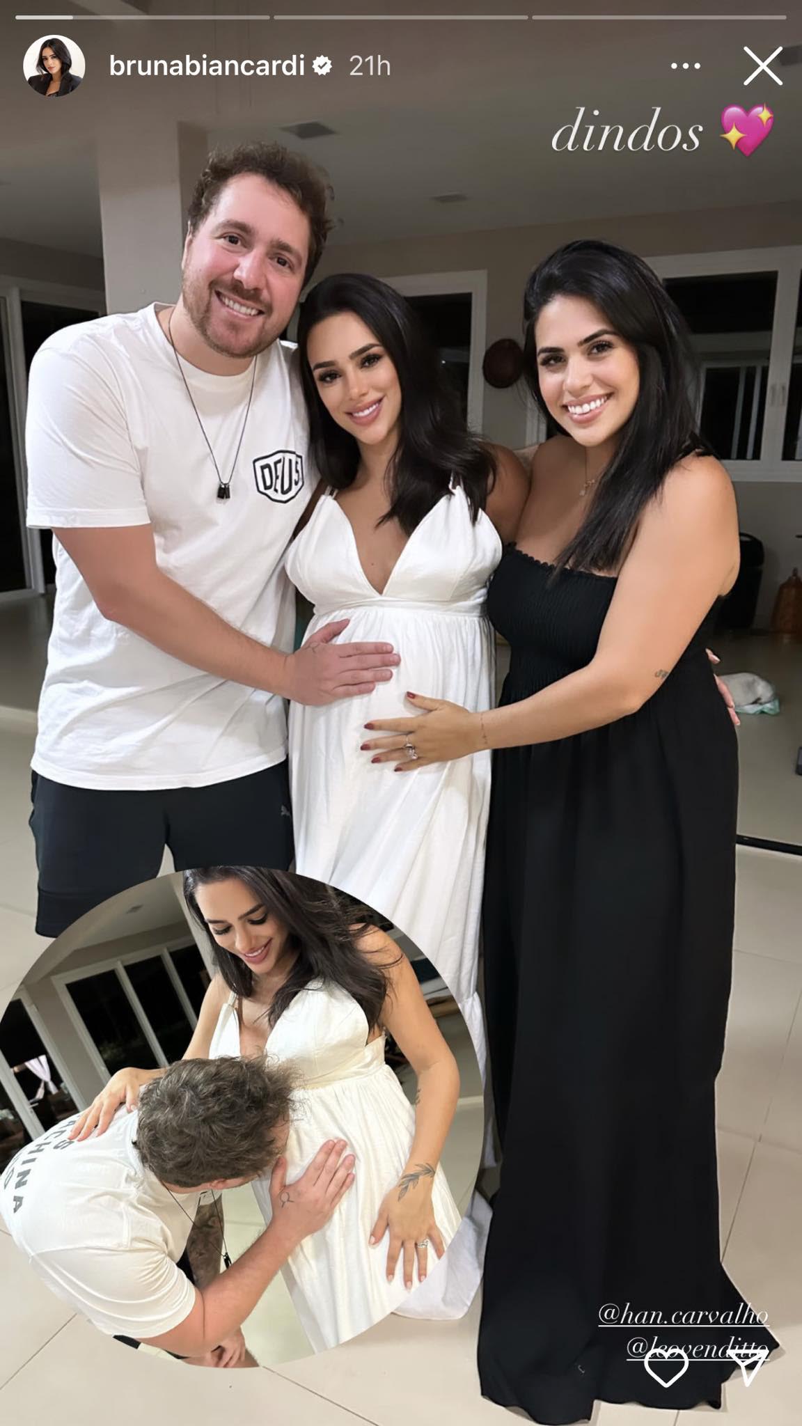 Bruna Biancardi exibe foto rara com os padrinhos de sua filha, Mavie