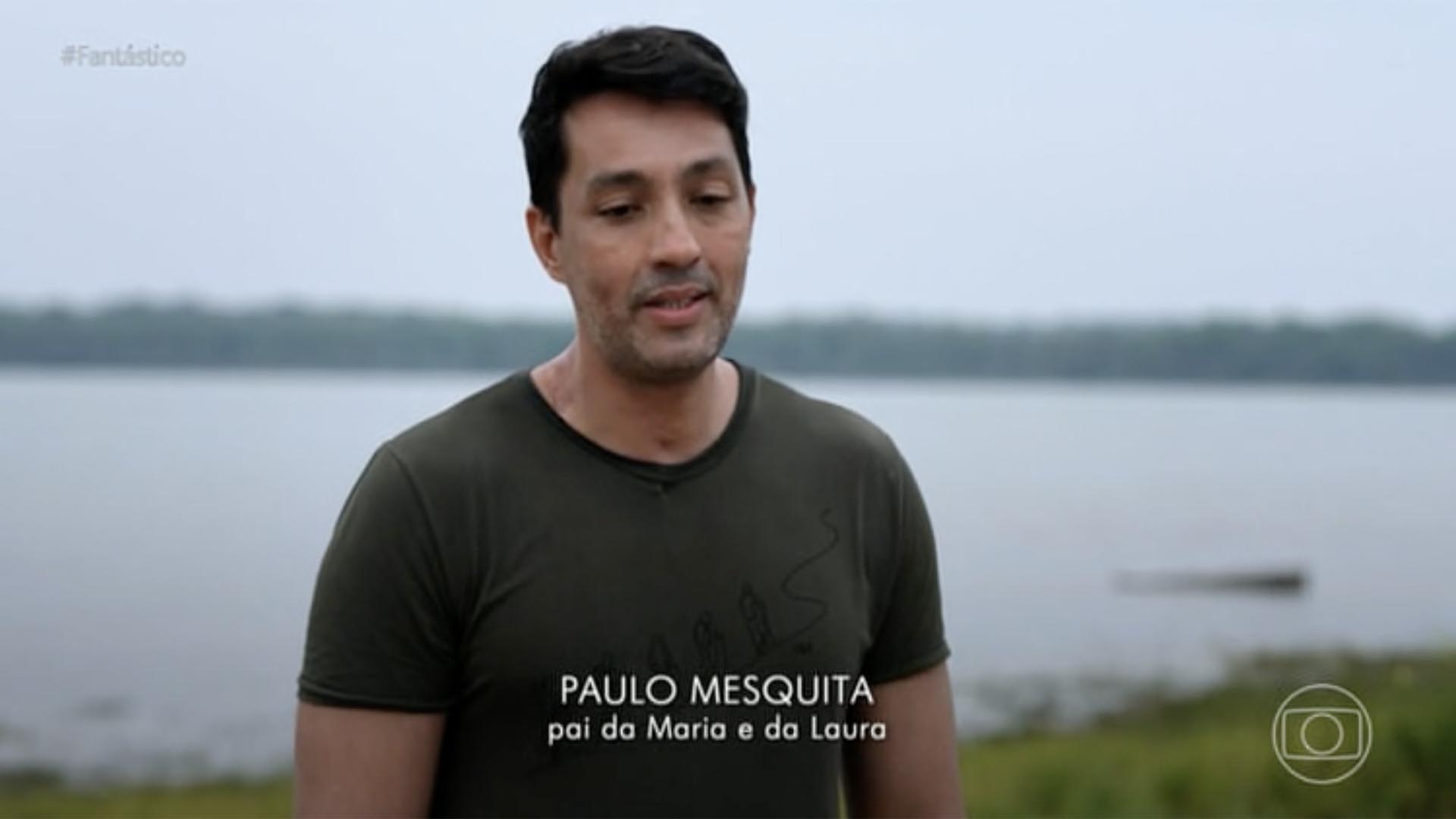 Paulo Mesquita e filhas de Gloria Maria em reportagem do Fantástico