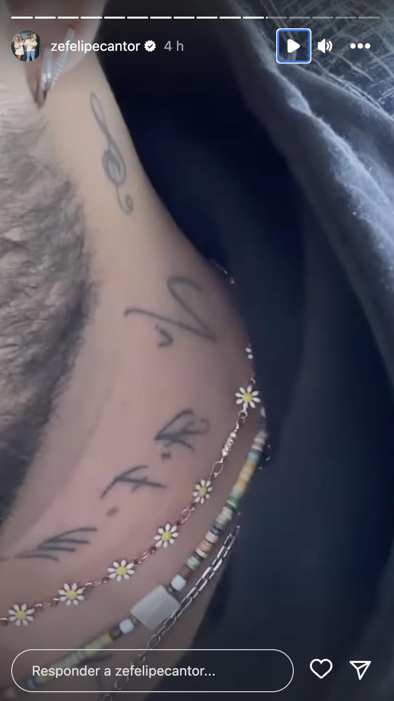 Tatuagem do Zé Felipe para a esposa, Virginia Fonseca