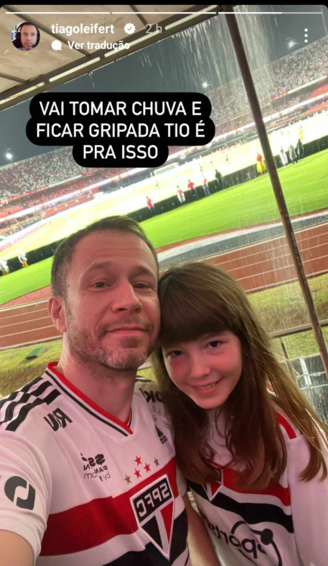 Tiago Leifert com a sobrinha