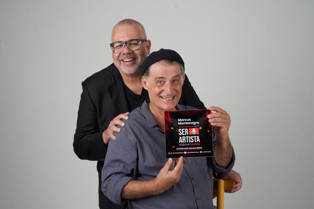 Giuseppe Oristanio e Marcus Montenegro, do podcast Ser Artista