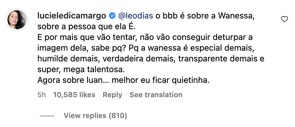 Post de Luciele Di Camargo