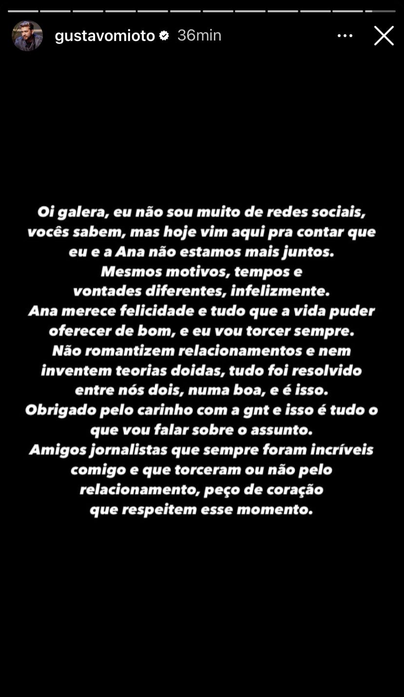 Gustavo Mioto desabafa sobre término com Ana Castela