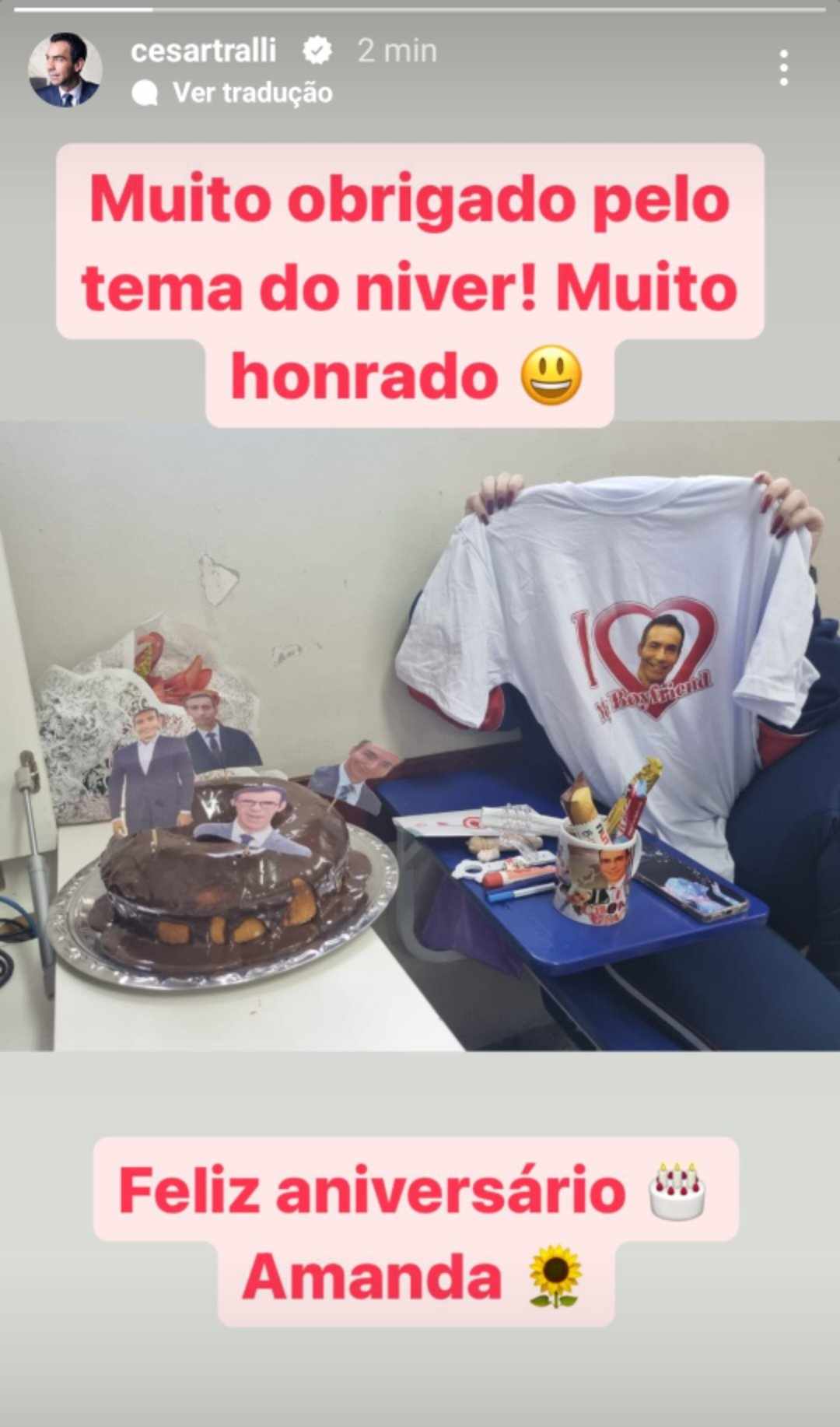 Cesar Tralli vira tema de festa