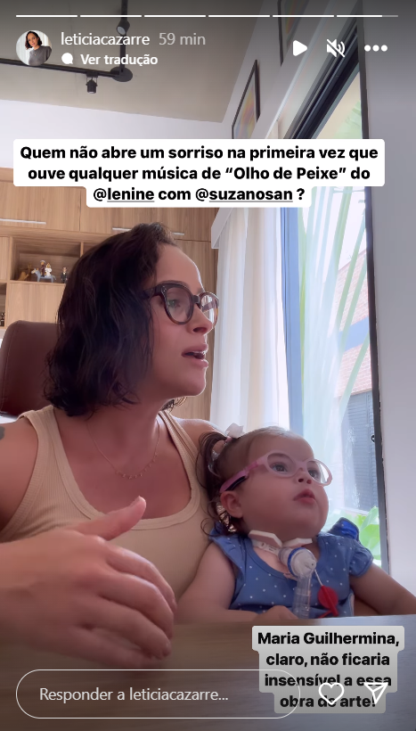 Esposa de Juliano Cazarré com a filha, Maria Guilhermina. Foto: Reprodução / Instagram