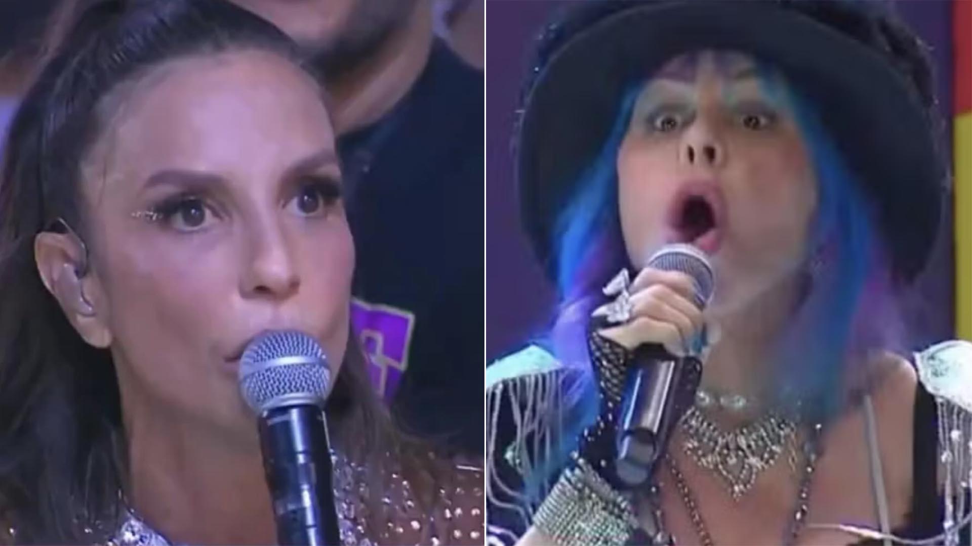 Ivete Sangalo e Baby do Brasil durante o carnaval