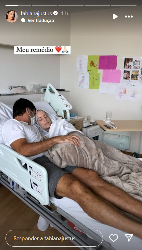 Fabiana Justus recebe visita do marido. Foto: Reprodução / Instagram