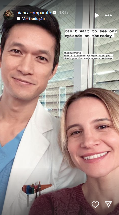 Bianca Comparato e Harry Shum. Foto: Reprodução / Instagram