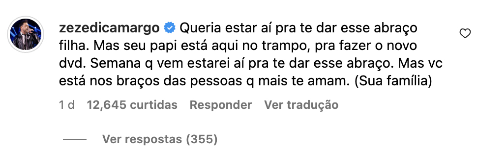 Comentário de Zezé Di Camargo