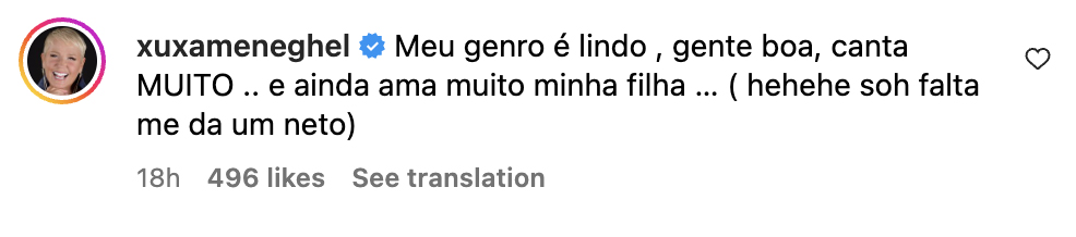 Comentário de Xuxa 