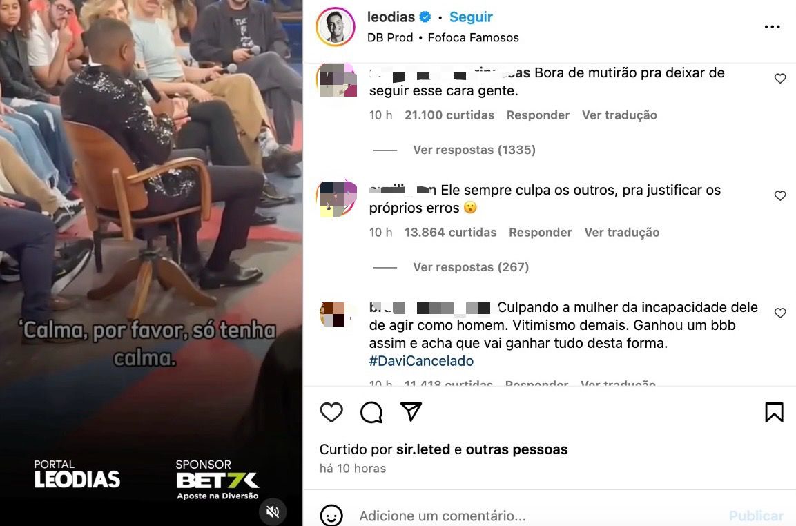 Davi fala sobre Mani Reggo em vídeo vazado de gravação no 'Altas Horas'