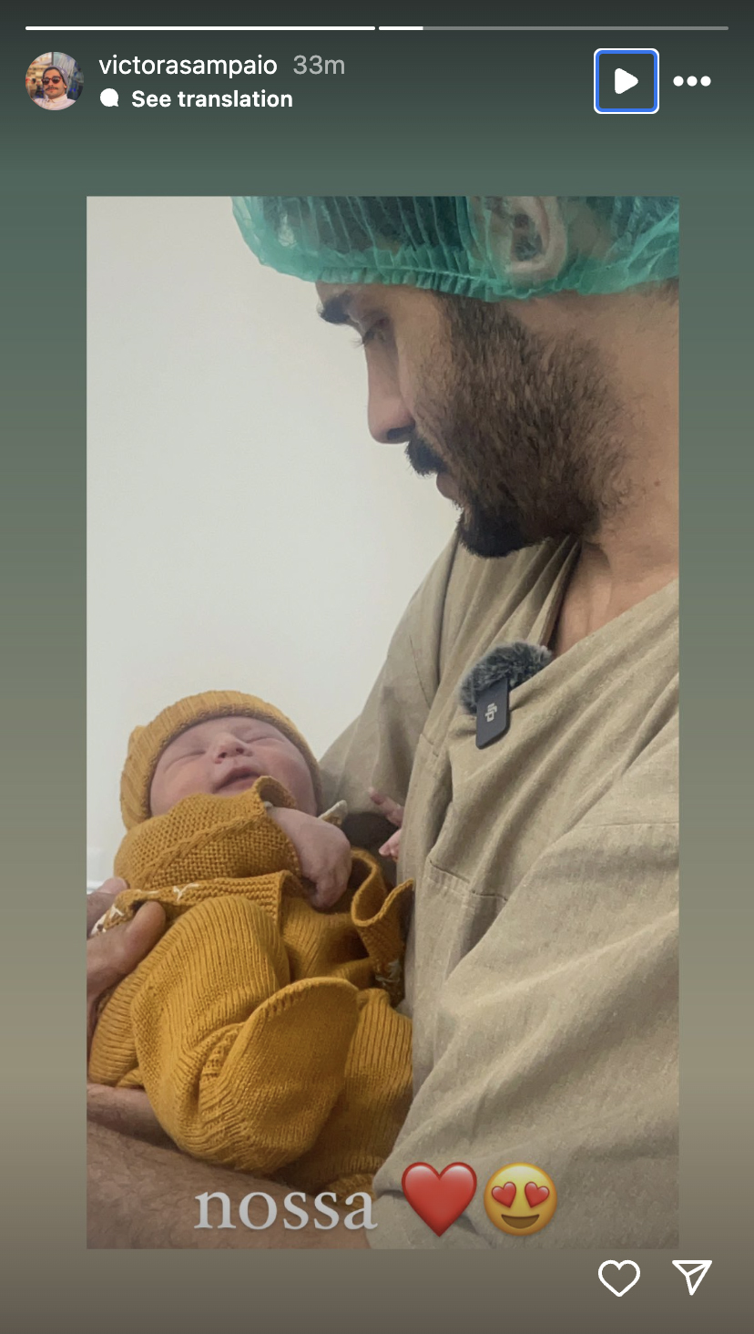 Victor Sampaio com a filha, Pilar - Foto: Reprodução / Instagram