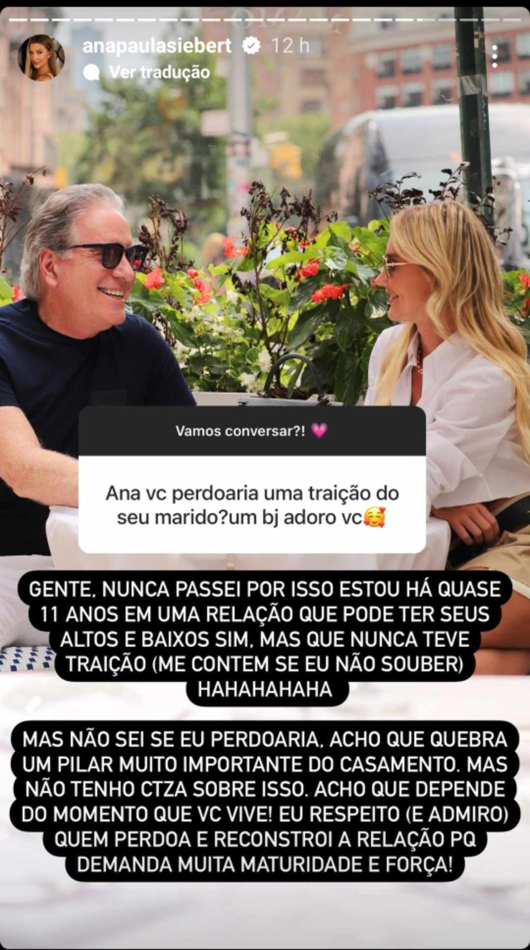 Ana Paula Siebert fala de traição em casamento