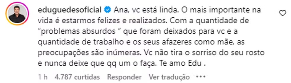 Edu Guedes se declara para Ana Hickmann