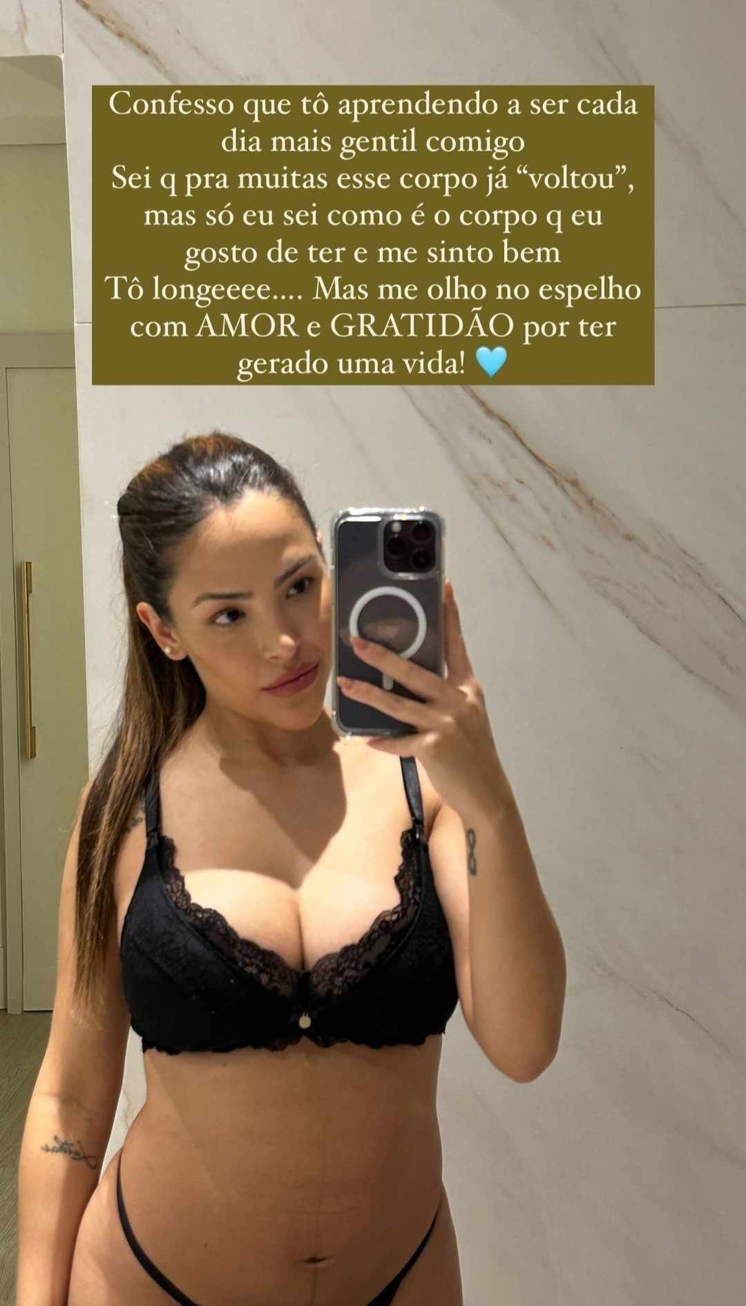 Gabi Luthai exibe o corpo impressionante após o parto de primeiro filho