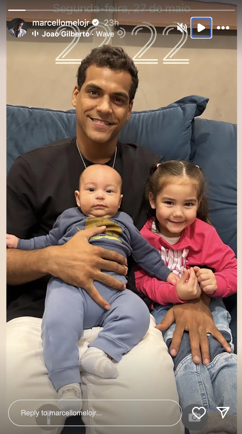 Marcello Melo Jr com os filhos - Foto: Reprodução / Instagram