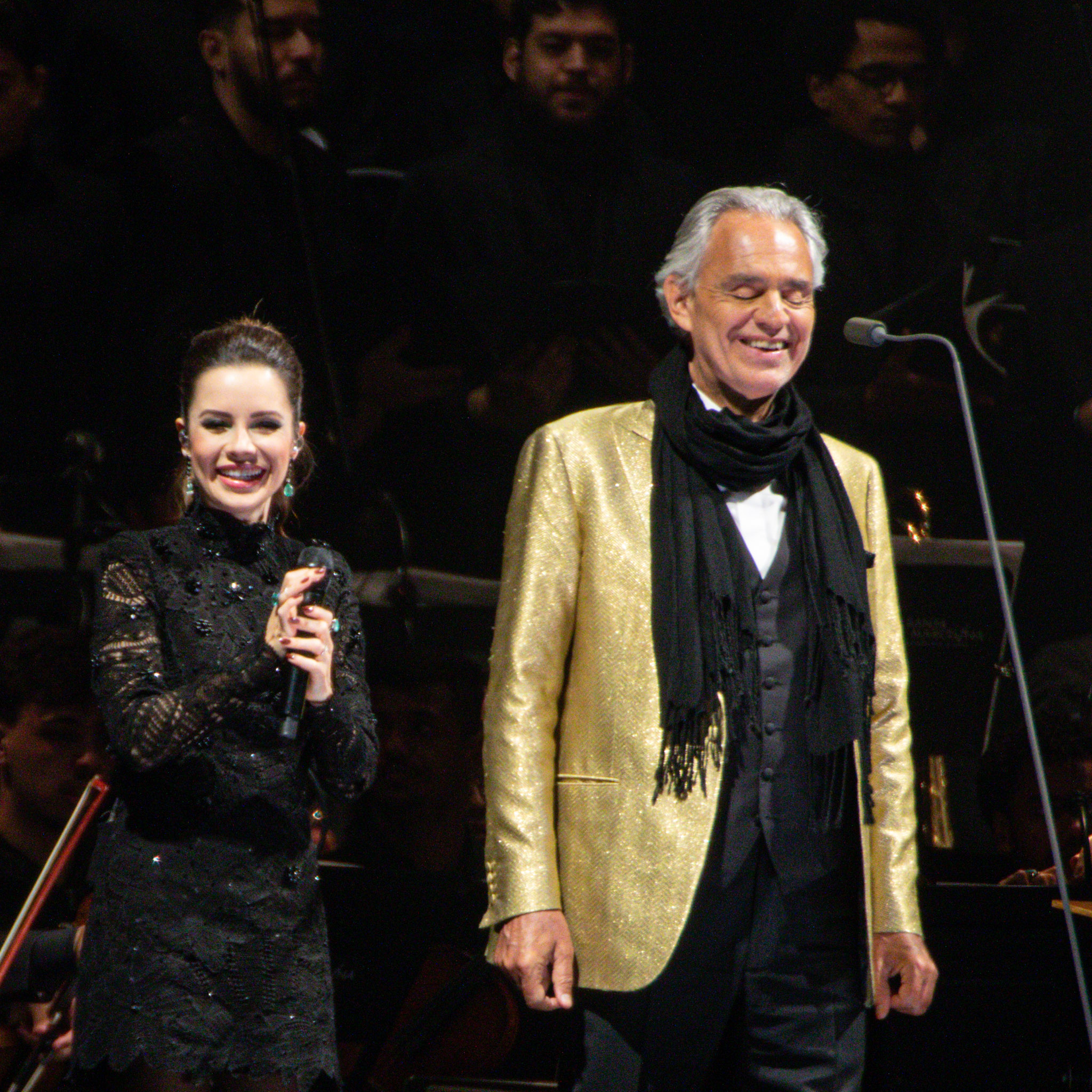 Sandy participou dos shows de Andrea Bocelli no Brasil - Foto: AgNews