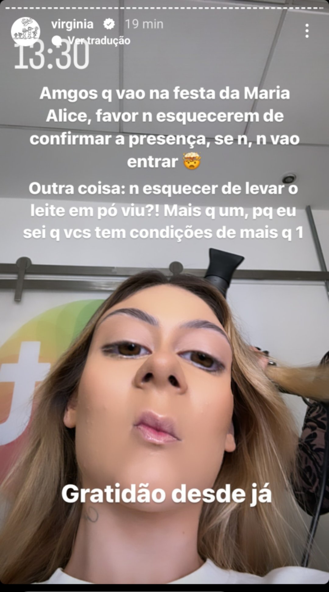 Virginia Fonseca faz alerta para os convidados da festa da filha