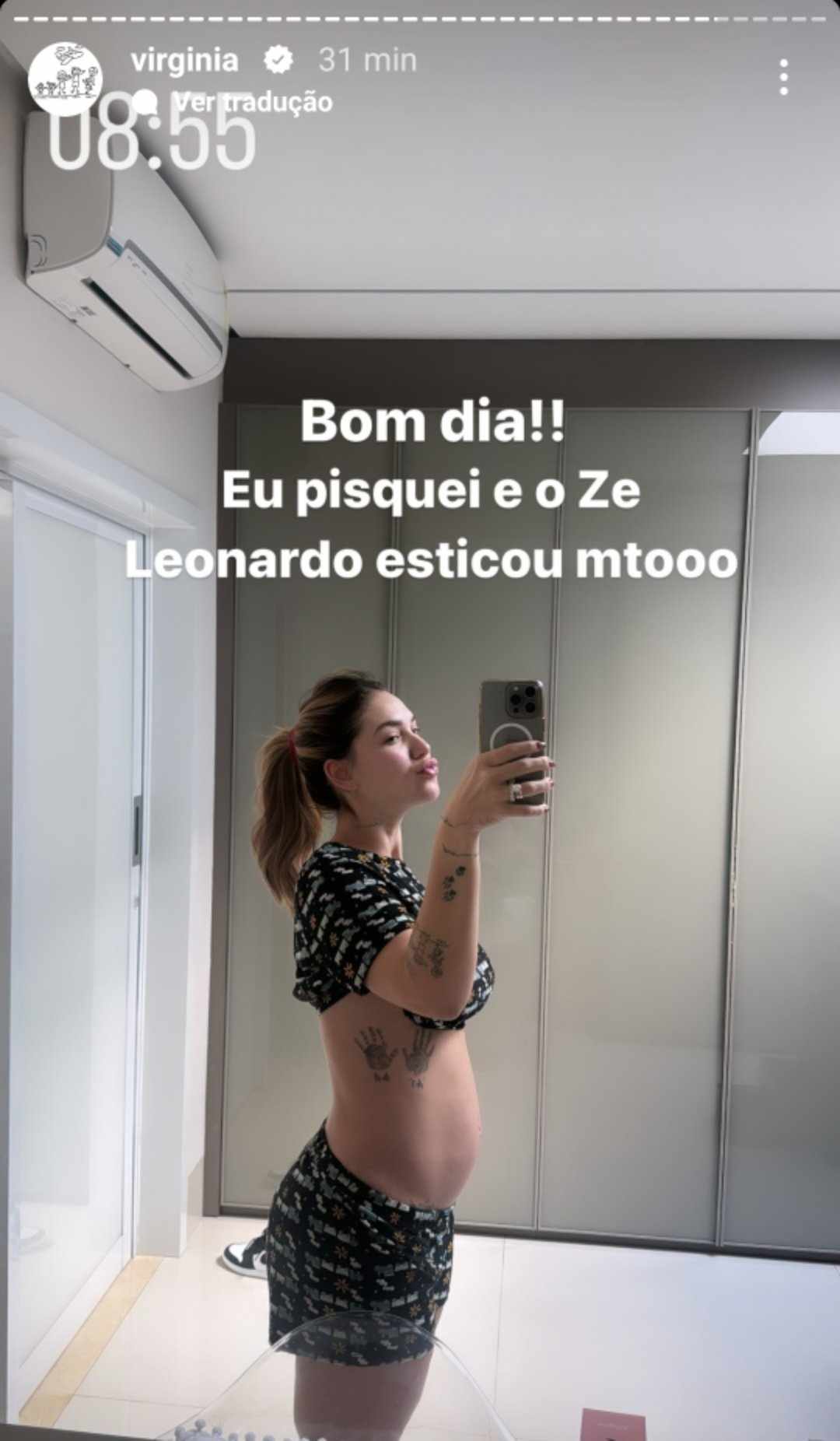 Virginia Fonseca se choca com tamanho de sua barriga