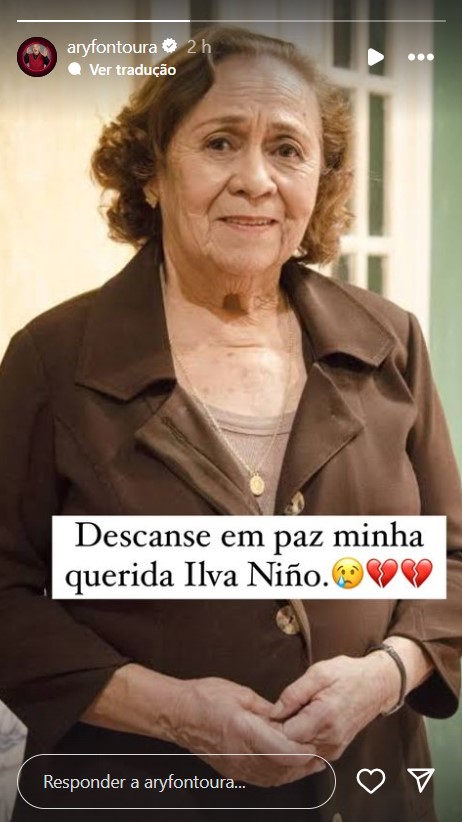 Ary Fontoura lamenta morte de Ilva Niño - Foto: Reprodução / Instagram