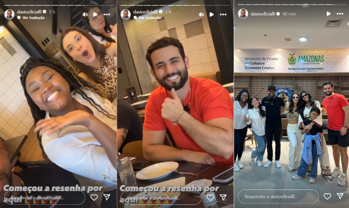 Davi mostra encontro com ex-BBBs em Manaus - Fotos: Reprodução / Instagram