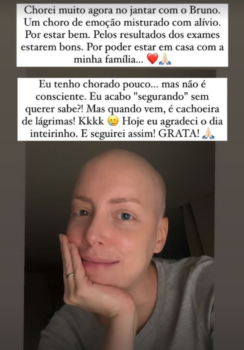 Fabiana Justus desabafa em seu Instagram (Reprodução) 