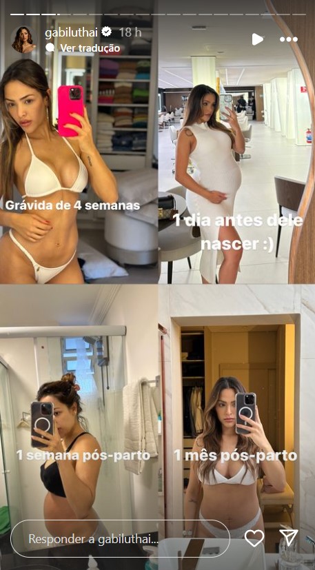 Gabi Luthai mostra corpo pós-parto - Foto: Reprodução / Instagram