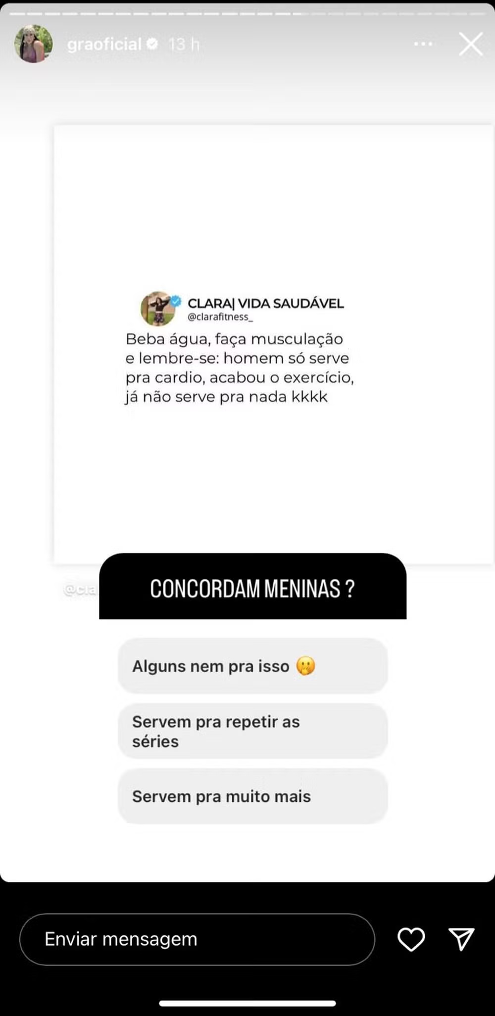 Post feito por Gracyanne Barbosa no Instagram (Reprodução) 