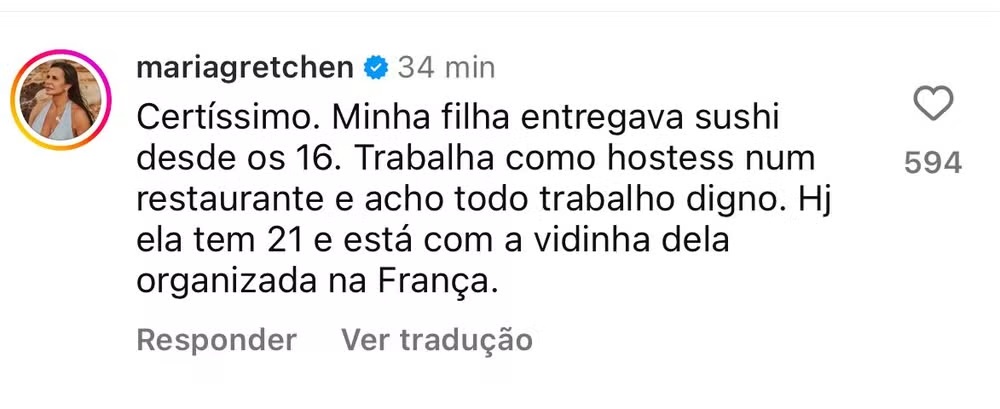 Gretchen fala da filha (Reprodução/Instagram) 