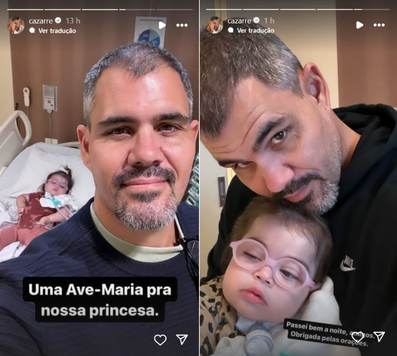 Juliano Cazarré e a filha, Maria Guilhermina - Fotos: Reprodução / Instagram