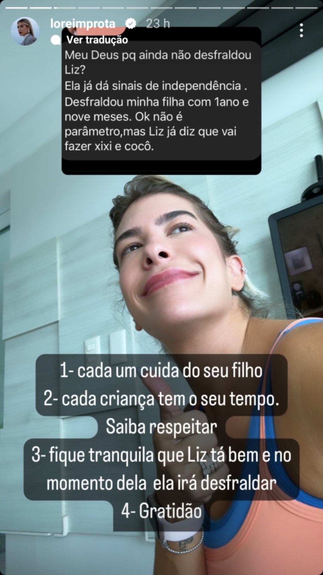 Lore Improta reabte crítica sobre Liz