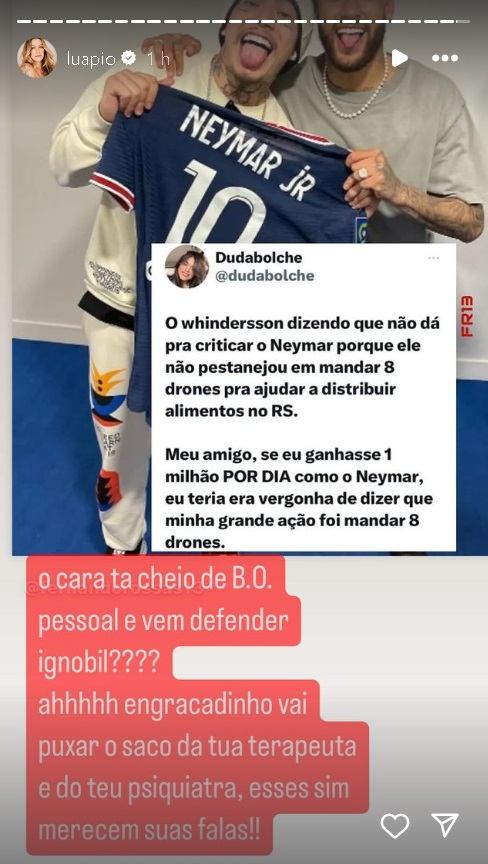 Luana PIovani fala de Whindersson Nunes (Reprodução/Instagram) 