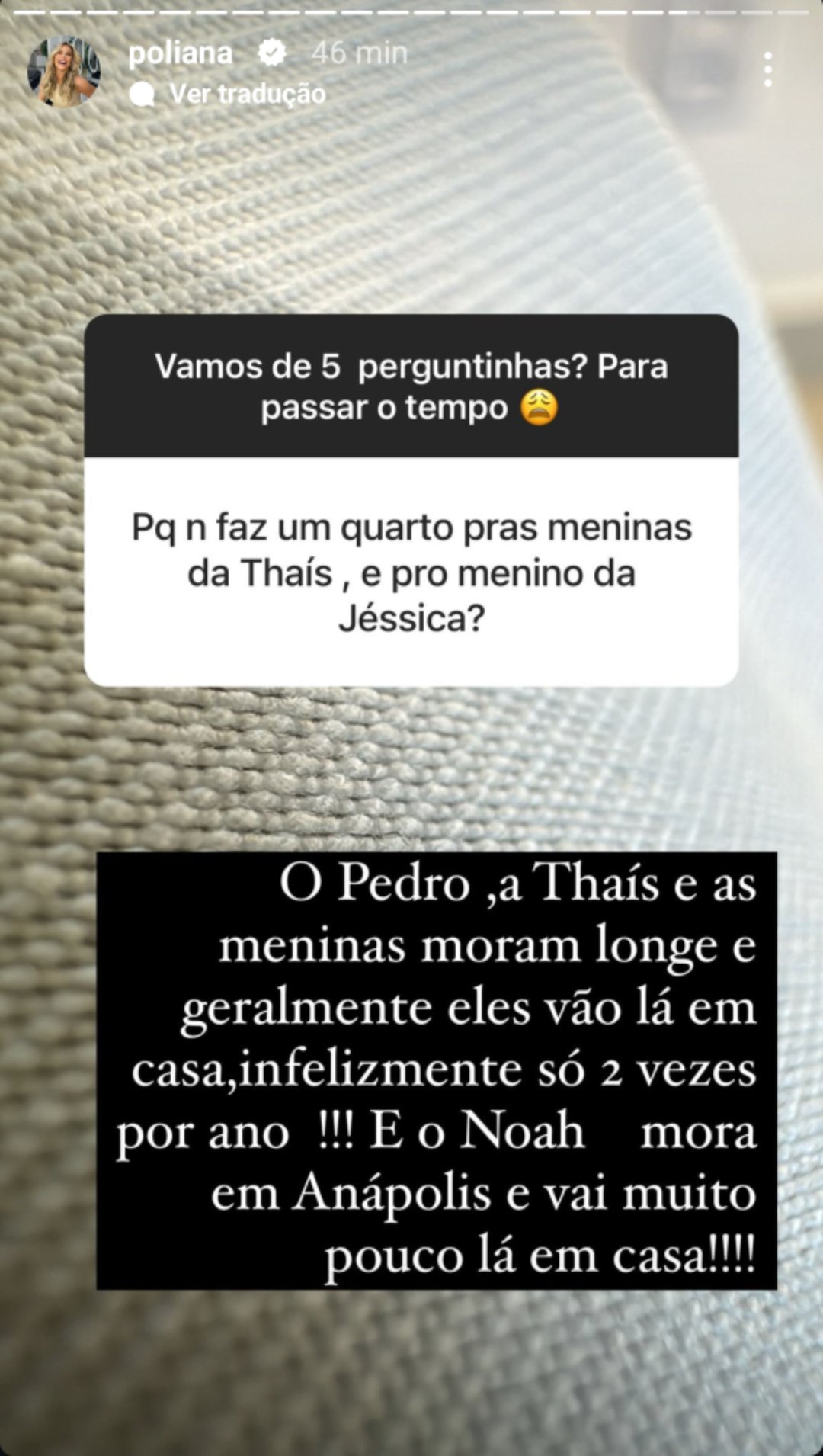 Poliana Rocha expõe motivo de não fazer quarto para todas as netas de Leonardo