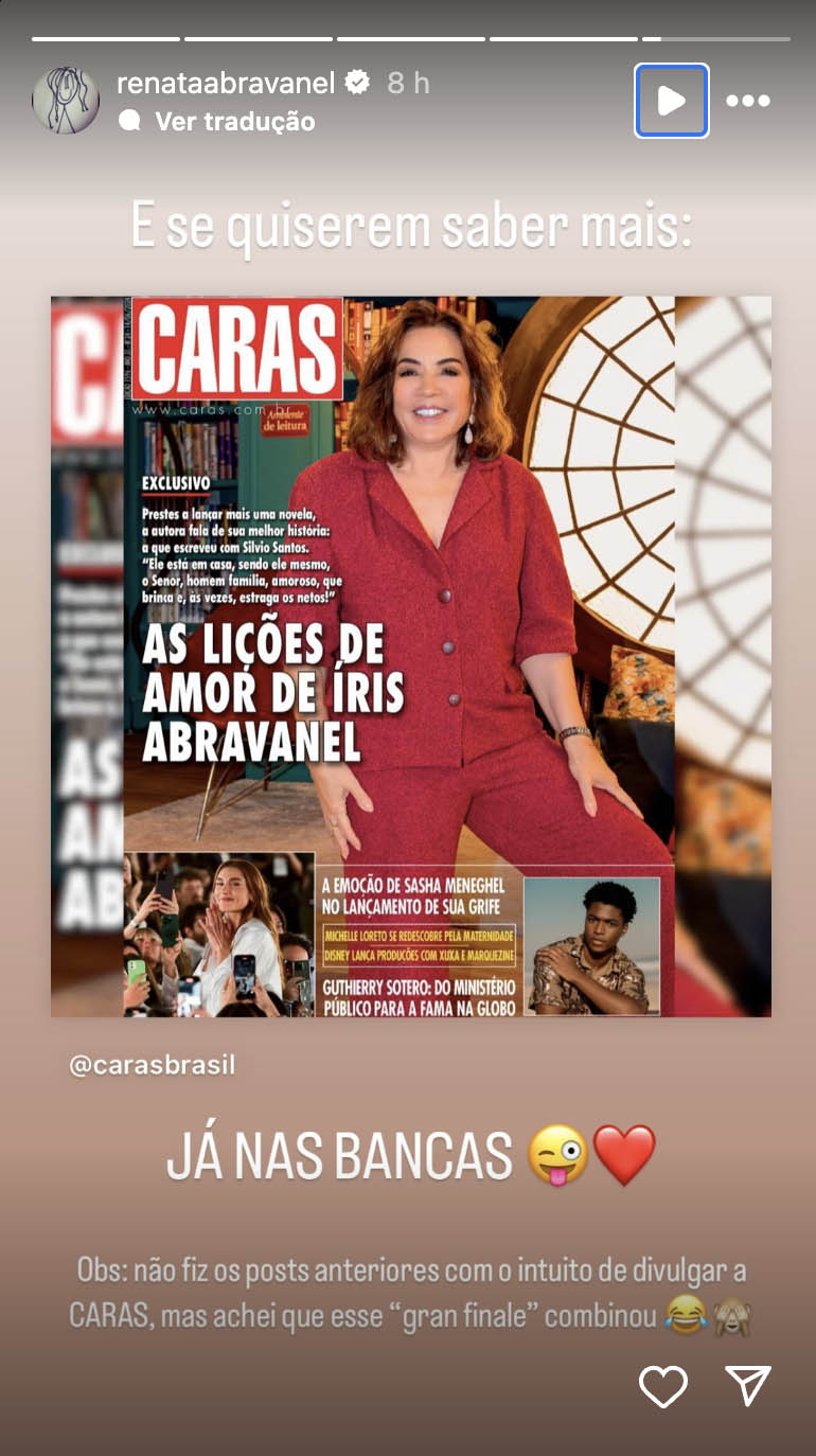 Post de Renata Abravanel - Foto: Reprodução / Instagram