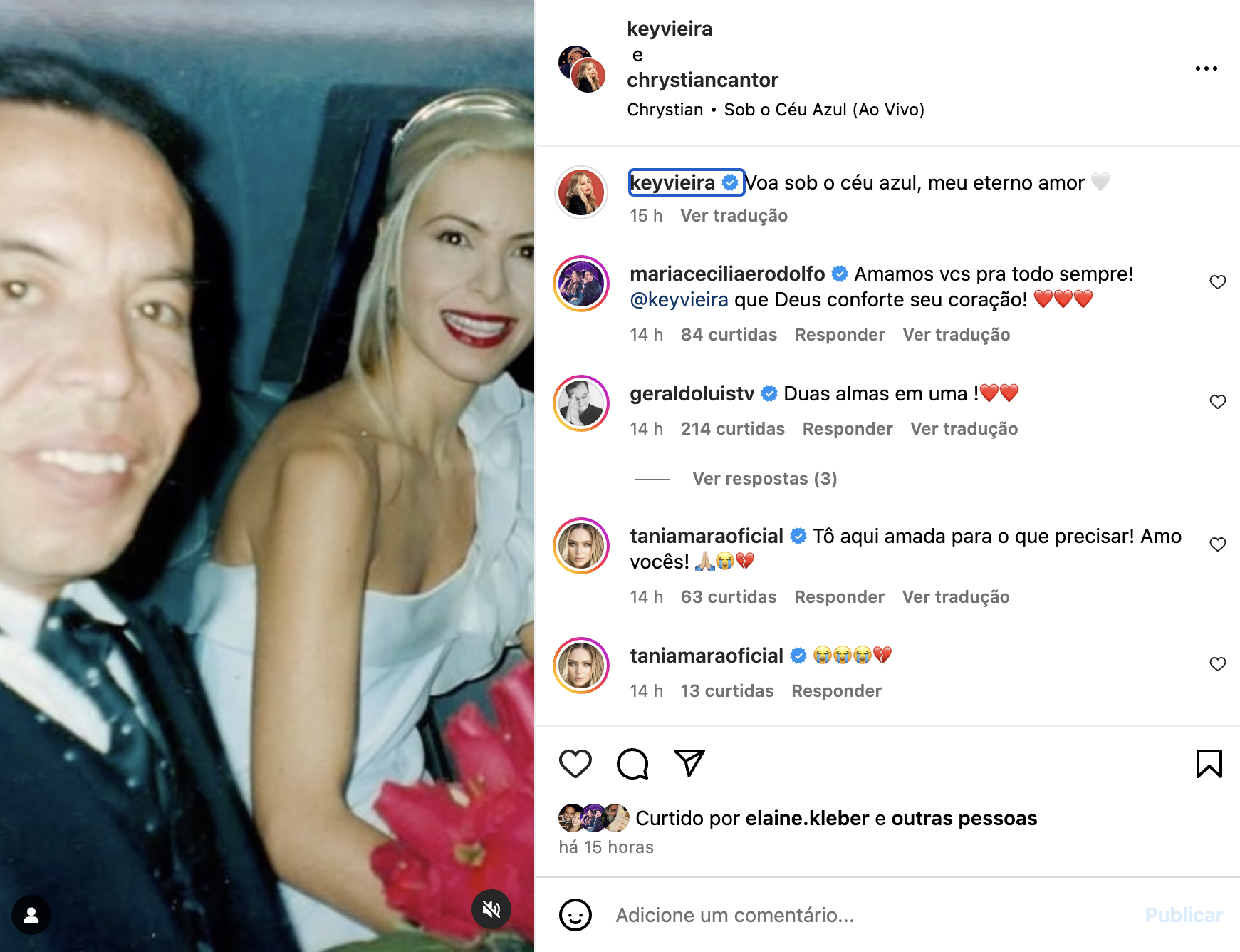 Post de Key Vieira sobre Chrystian - Foto: Reprodução / Instagram