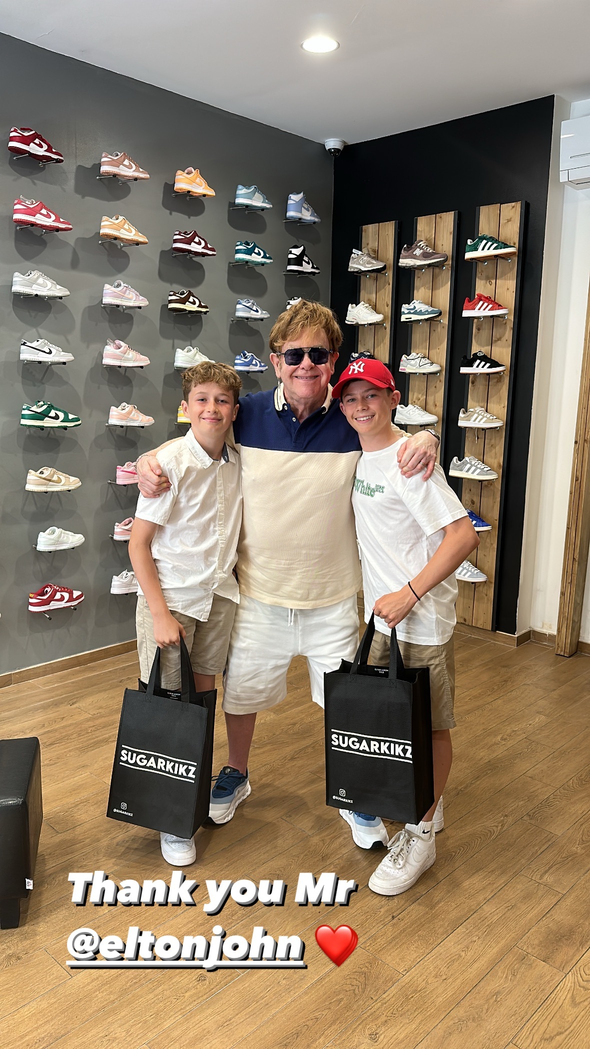 Elton John e os filhos