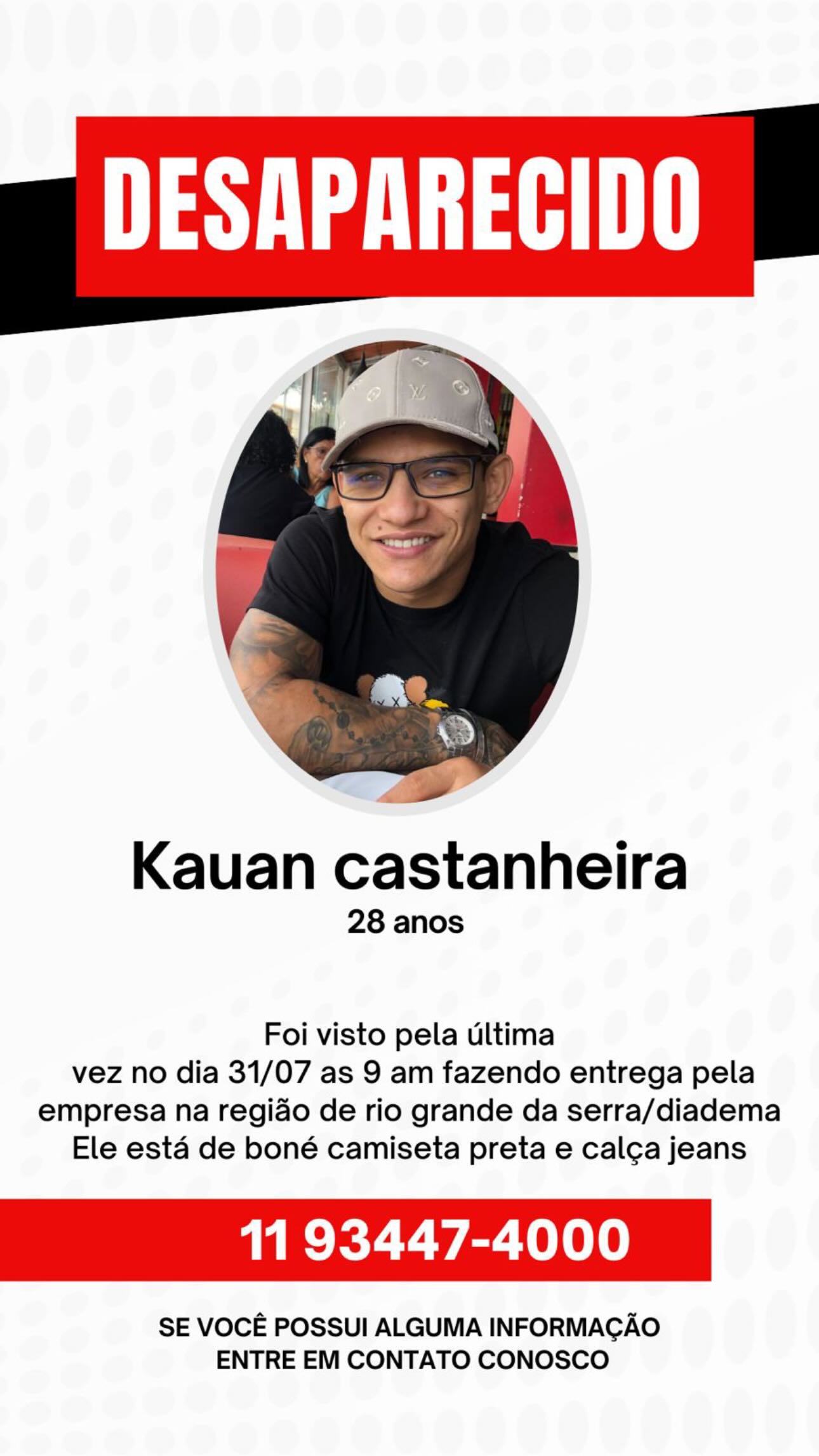 MC Gui mobiliza busca pelo primo desaparecido