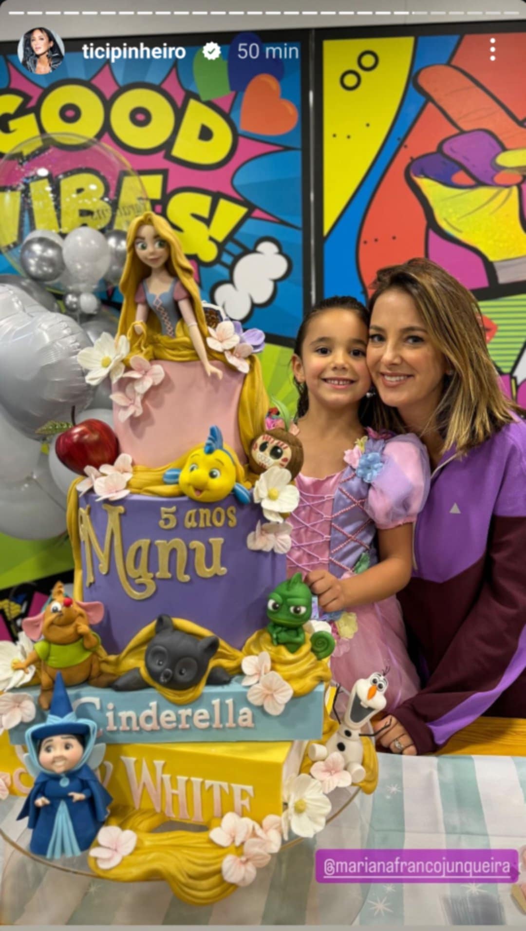 Ticiane Pinheiro mostra bolo aniversário Manuella Pinheiro Tralli