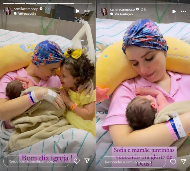 Camila Campos com as filhas - Fotos: Reprodução / Instagram