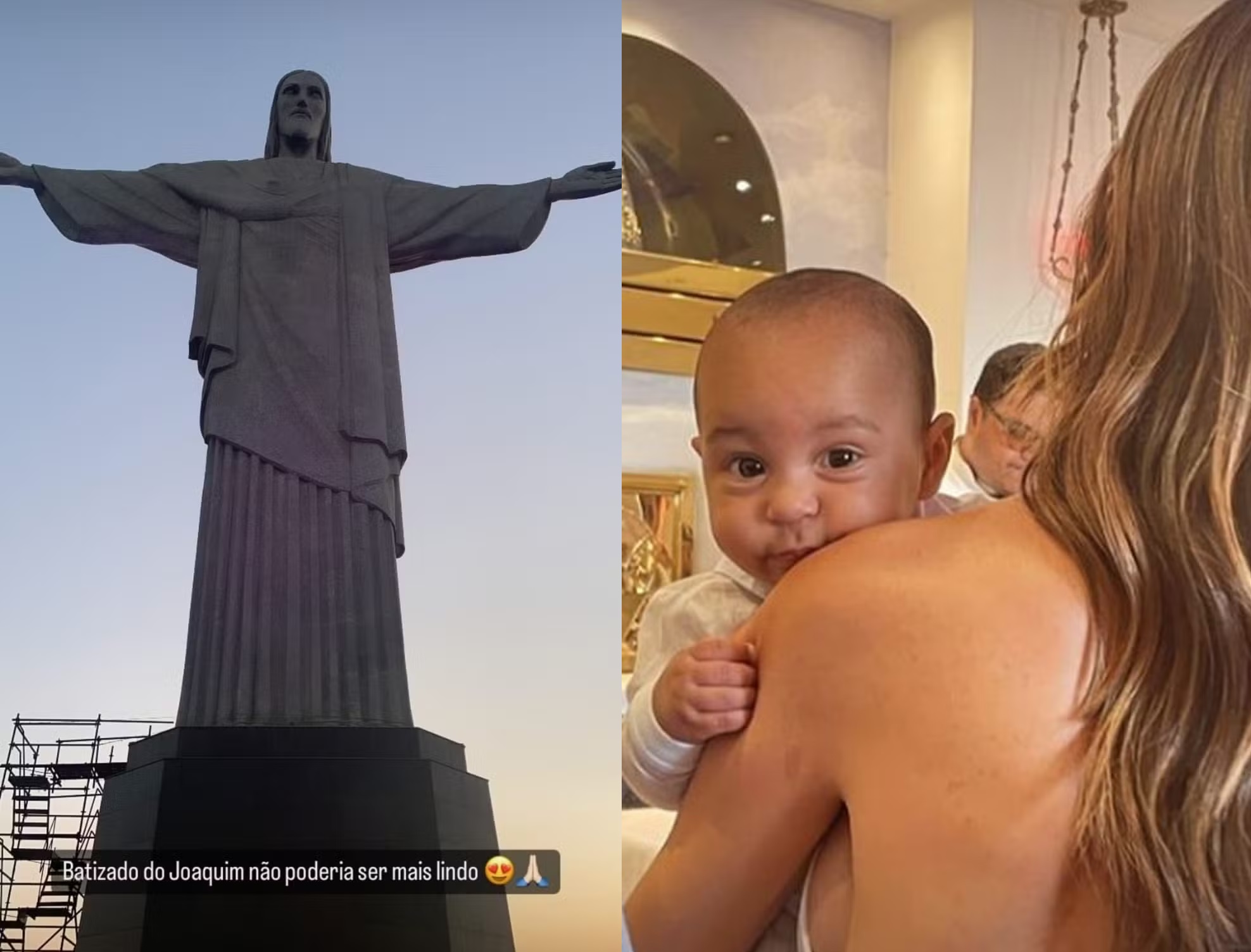 Clara Diniz mostra batizado do filho com o ator Marcello Melo Jr. (Reprodução/Instagram) 