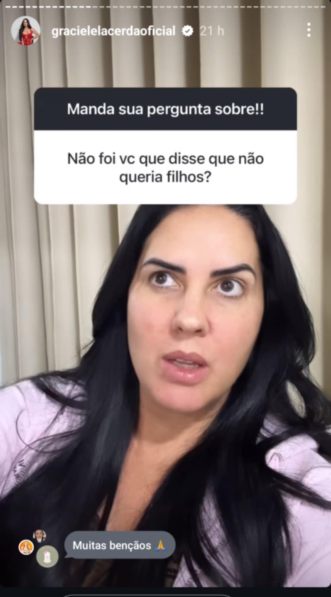 Graciele lacerda revela que não queria ter filhos