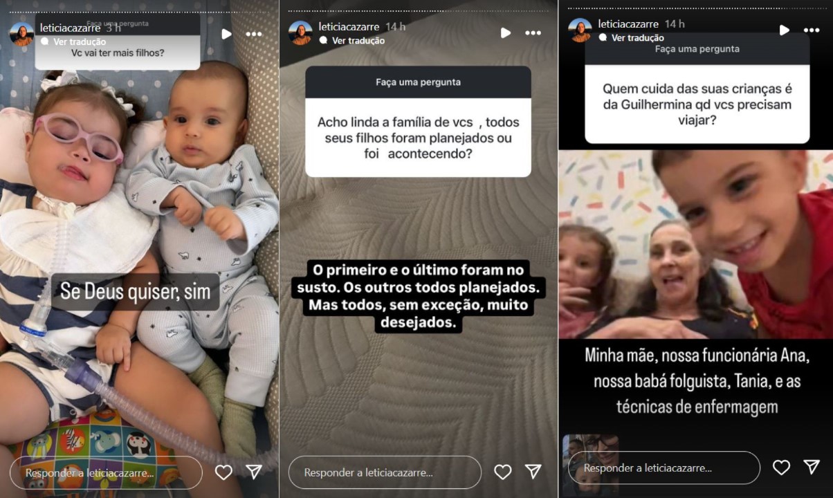 Leticia Cazarré fala sobre desejo de aumentar a família - Fotos: Reprodução / Instagram