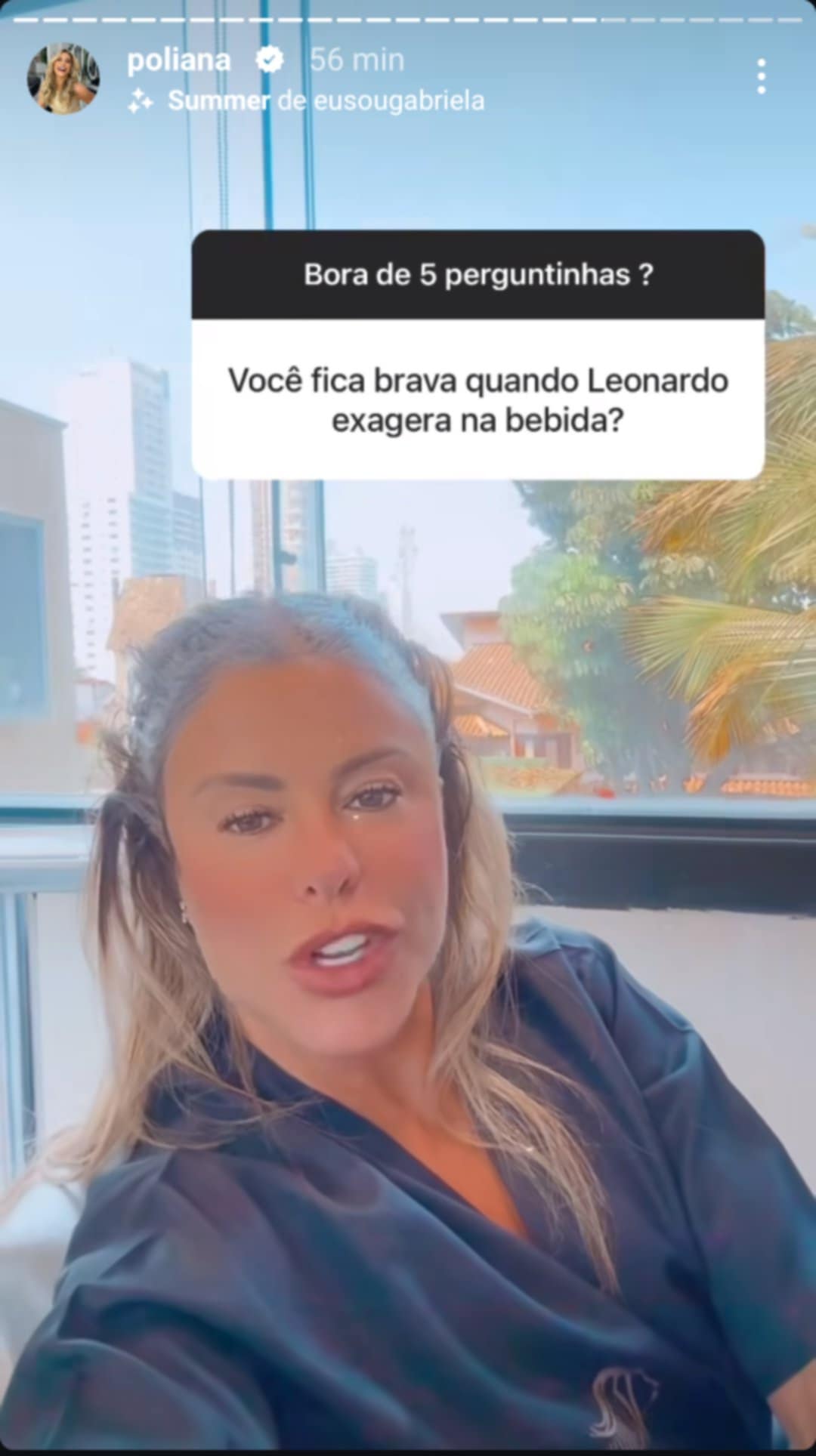 Poliana Rocha opina sobre Leonardo beber